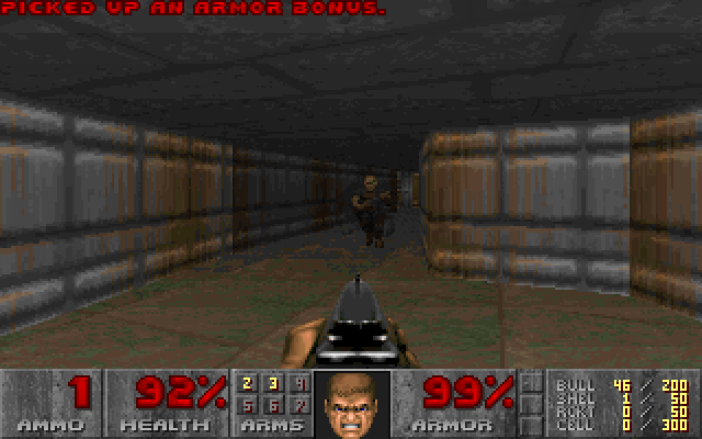 Doom running on moOS in VGA mode 13h